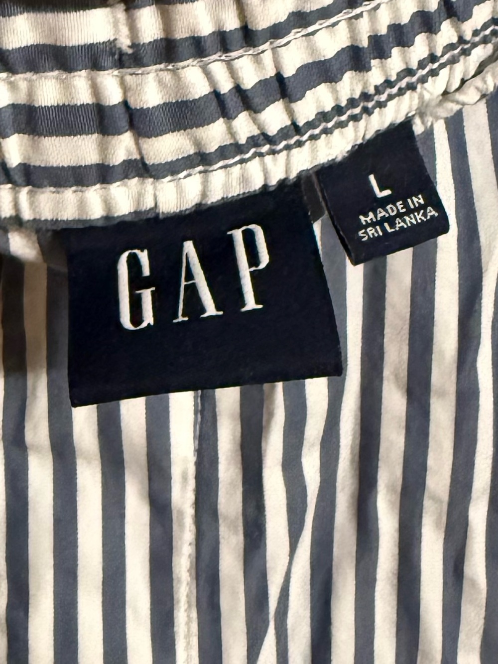 GAP Organic Cotton Striped Poplin Boxer Shorts Blue and White Size Large - Picture 3 of 5